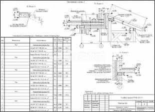Приложение к листу 7. Сечения А-А...В-В. Спецификация арматурных и бетонных изделий перекрытий